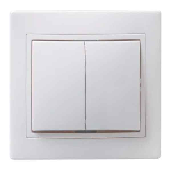 Выключатель скрытой установки 2-кл. в рамке 10А белый IP44 KVARTA IEK (РФ)