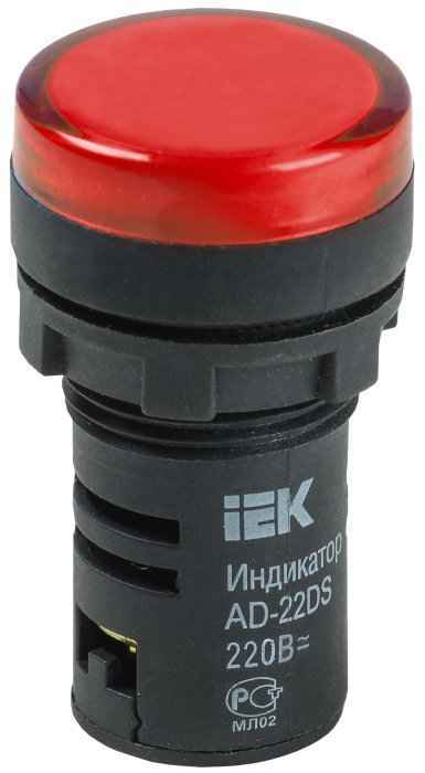 Лампа AD22DS(LED)матрица d22мм красный 230В IEK (РФ)