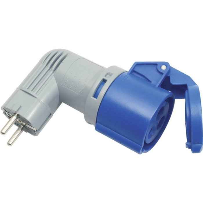 Адаптер (переходник) 16A 2P+E IP44 250В угловой (ИМП)