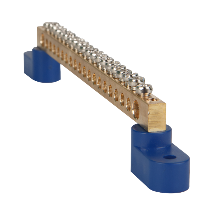 Шина нулевая 6х9мм 18групп на угловых изоляторах синий OptiKit BB-T-N-S (РФ)