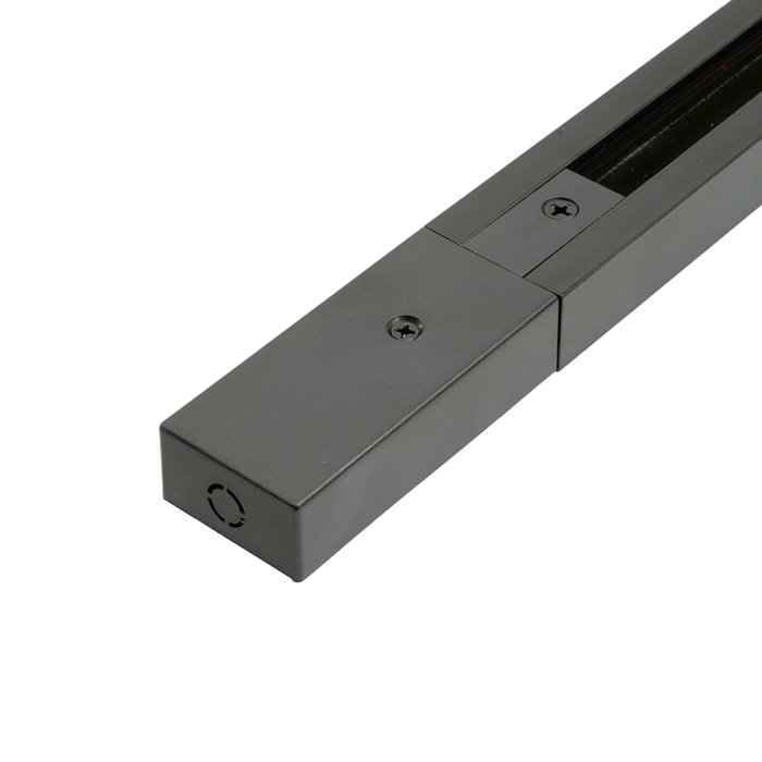 Шинопровод для трековых однофазных светильников, черный, 3м, в наборе токоввод, заглушка, крепление,