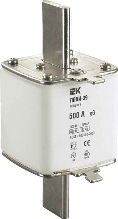 Вставка плавкая ППНИ-39 габарит 3 500А IEK (РФ)