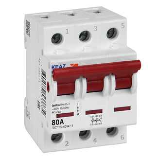 Выключатель нагрузки модульный 3п 80А OptiDin BM63PL-380-УХЛ3 (РФ)