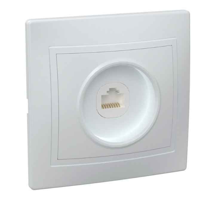 Розетка скрытой установки 1-мест. компьютерная RJ45 кат.5е белый IP20 KVARTA IEK (РФ)