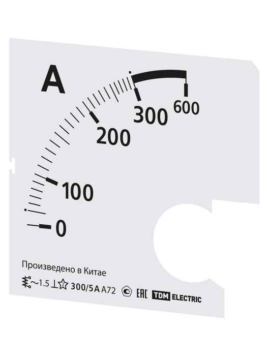 Шкала Ш72 300/5А-1,5 (для А72 Х/5А) (РФ)