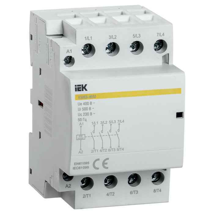 Контактор модульный 63А 4НО/0НЗ 230В AC/DC КМ63-40М IEK (РФ)