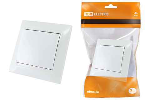 Выключатель скрытой установки 1-кл. с рамкой 10А белый IP20 Лама TDM (РФ)