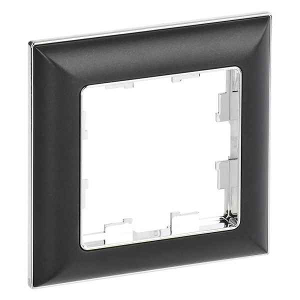 Рамка 1-местная хром/черный BRITE IEK (РФ)
