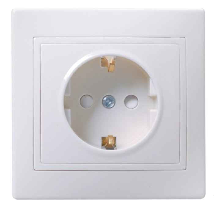 Розетка скрытой установки 1-мест. с/з с з/ш в рамке 16А белый IP20 KVARTA IEK (РФ)