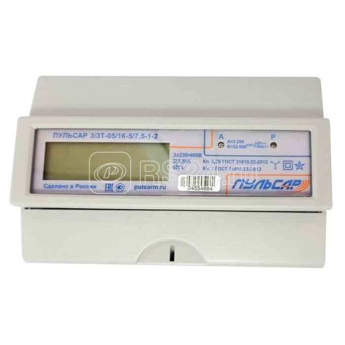 Счетчик эл.энергии 3ф 5(7,5)А 3х230/400В RS-485 ПУЛЬСАР 3/3Т-05/1К-5/7,5-1-2 многотарифный (РФ)