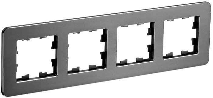 Рамка 4-мест. металл титан BRITE IEK (РФ)