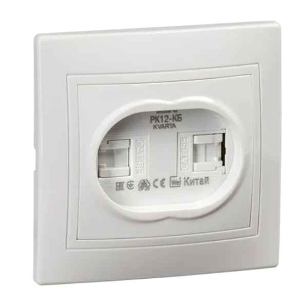Розетка скрытой установки 2-мест. компьютерная RJ45 кат.5е белый IP20 KVARTA IEK (РФ)