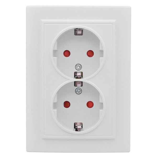 Розетка скрытой установки 2-мест. с/з с з/ш в рамке 16А белый IP20 Минск EKF (ИМП)