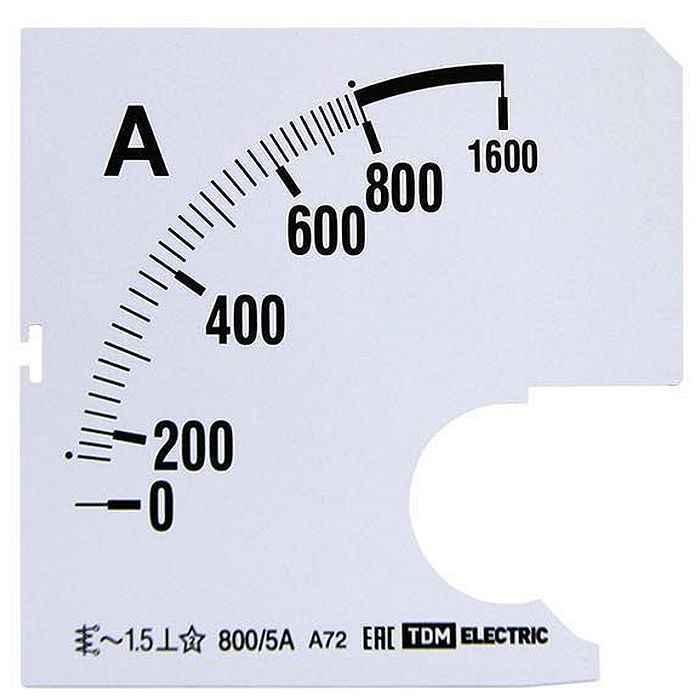 Шкала Ш72 800/5А-1,5 (для А72 Х/5А) (РФ)