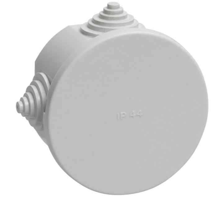 Коробка распаячная ОП КМ41237 HF D=75х40мм IP44 4 гермоввода серая IEK (РФ)