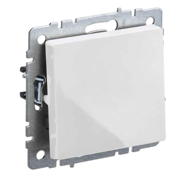 Выключатель скрытой установки 1-кл. проходной без рамки 10А белый IP20 BRITE IEK (РФ)
