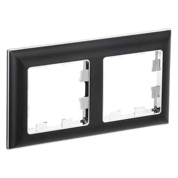 Рамка 2-местная хром/черный BRITE IEK (РФ)