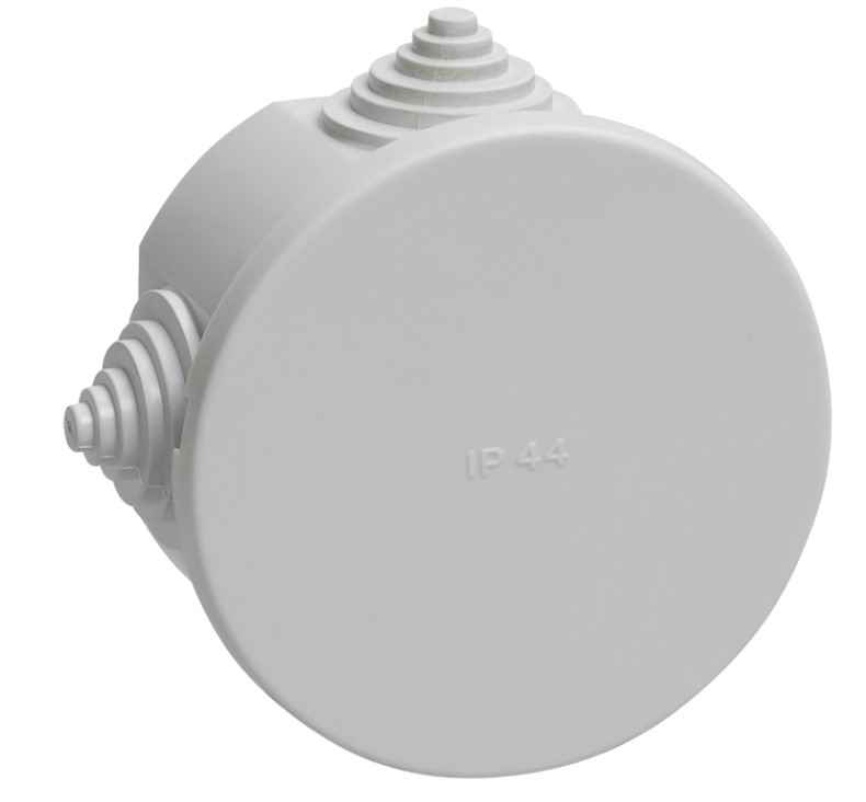 Коробка распаячная ОП КМ41237 HF D=75х40мм IP44 4 гермоввода серая IEK