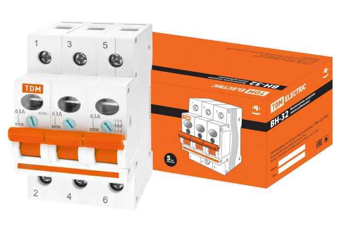 Выключатель нагрузки модульный 3п 63А ВН-32 (РФ)