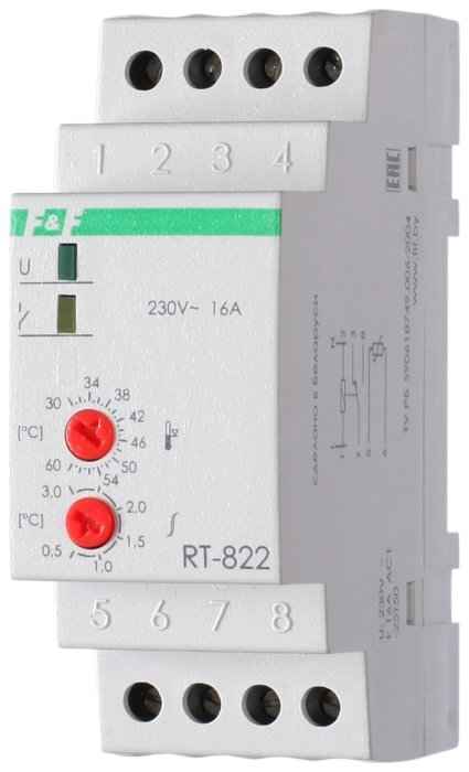 Реле температуры RT-822 от +30 до +60С (РФ)