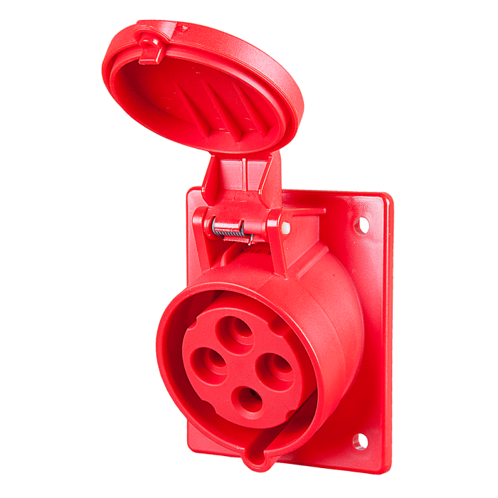 Розетка внутренней установки 16A 3P+E IP44 наклонная 400В (ИМП)