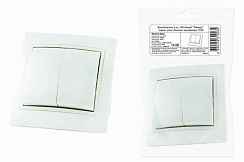 Выключатель скрытой установки 2-кл. с рамкой 10А белый бакелит IP20 Таймыр TDM (РФ)