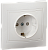 Розетка скрытой установки 1-мест. с/з с з/ш в рамке 16А белый IP20 РСш10-3-КРБ KVARTA IEK (РФ)