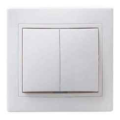 Выключатель скрытой установки 2-кл. в рамке 10А белый IP44 KVARTA IEK (РФ)