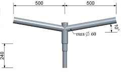 Кронштейн консольный двухрожковый 2К2(10°)-0,2-0,5-Ф60(51)-180°-ц (ИМП)