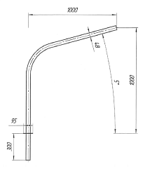 Кронштейн консольный однорожковый 1К1(5°)-1,0-1,0-Ф95(48)-ц (РФ)