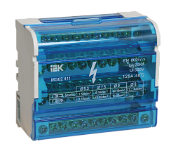 Шина нулевая 4х11 групп 125А 3L+PEN IEK на DIN-рейку в корпусе (кросс-модуль) IEK (РФ)