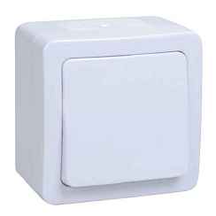Выключатель открытой установки 1-кл. 10А белый IP54 ГЕРМЕС PLUS IEK (РФ) Выключатель открытой установки 1-кл. 10А белый IP54 ГЕРМЕС PLUS IEK (РФ)
