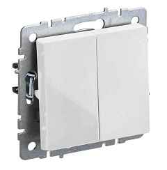 Выключатель скрытой установки 2-кл. без рамки 10А белый IP20 BRITE IEK (РФ)