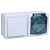 Блок открытой установки выкл. 1кл + розетка 1-мест. с/з без з/ш горизонтальный белый IP54 ГЕРМЕС PLU