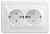 Розетка скрытой установки 2-мест. с/з с з/ш в рамке 16А белый IP20 VEGA IEK (РФ)