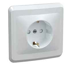 Розетка скрытой установки 1-мест. с/з с з/ш в рамке 16А белый IP20 VEGA IEK (РФ)