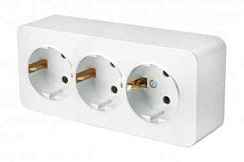 Розетка открытой установки 3-мест. с/з без з/ш 16А белый IP20 София STEKKER (РФ) Розетка открытой установки 3-мест. с/з без з/ш 16А белый IP20 София STEKKER (РФ)