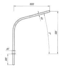 Кронштейн консольный однорожковый 1К1(5°)-0,5-1,0-Ф76(48)-ц (РФ)