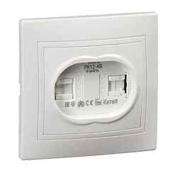 Розетка скрытой установки 2-мест. компьютерная RJ45 кат.5е белый IP20 KVARTA IEK (РФ)