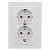 Розетка скрытой установки 2-мест. с/з с з/ш в рамке 16А белый IP20 Минск EKF (ИМП)