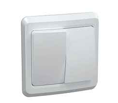 Выключатель скрытой установки 2-кл. с рамкой 10А белый IP20 VEGA IEK (РФ)