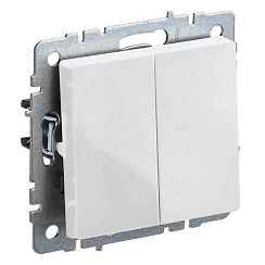 Выключатель скрытой установки 2-кл. без рамки 10А белый IP20 BRITE PRO IEK (РФ)