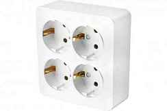 Розетка открытой установки 4-мест. с/з без з/ш 16А белый IP20 София STEKKER (РФ) Розетка открытой установки 4-мест. с/з без з/ш 16А белый IP20 София STEKKER (РФ)