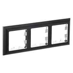 Рамка 3-местная хром/черный BRITE IEK (РФ)