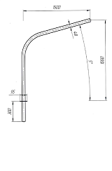 Кронштейн консольный однорожковый 1К1(5°)-1,0-1,5-Ф95(48)-ц (РФ)