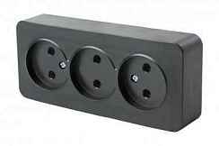 Розетка открытой установки 3-мест. б/з без з/ш 10А черный IP20 София STEKKER (РФ) Розетка открытой установки 3-мест. б/з без з/ш 10А черный IP20 София STEKKER (РФ)